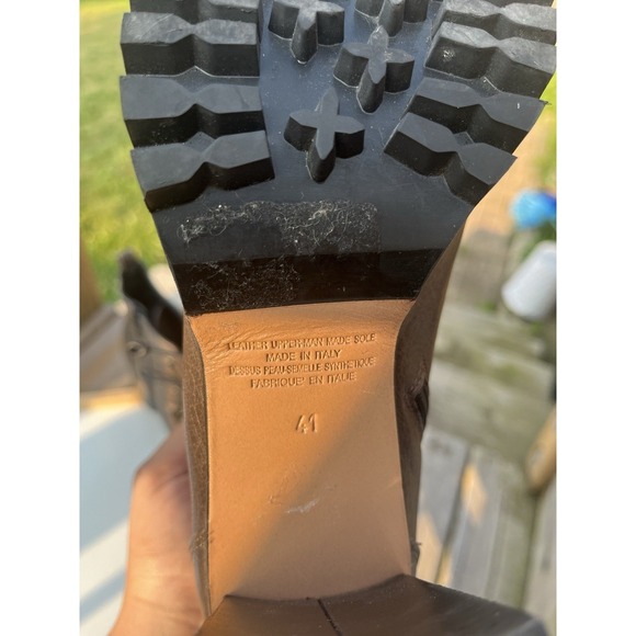 Napoleoni Dark Leather Lace Up Booties Boots EU41 Italy - Picture 2 of 12